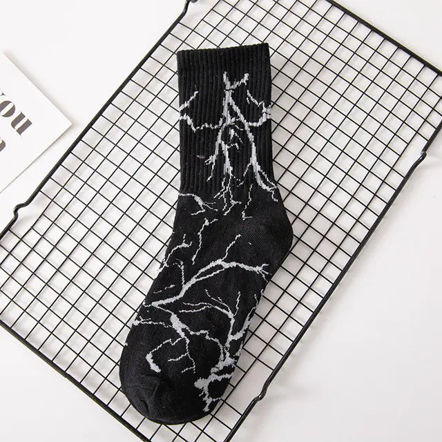 Korean Harajuku Hip-Hop Style Lightning Skateboard Socks