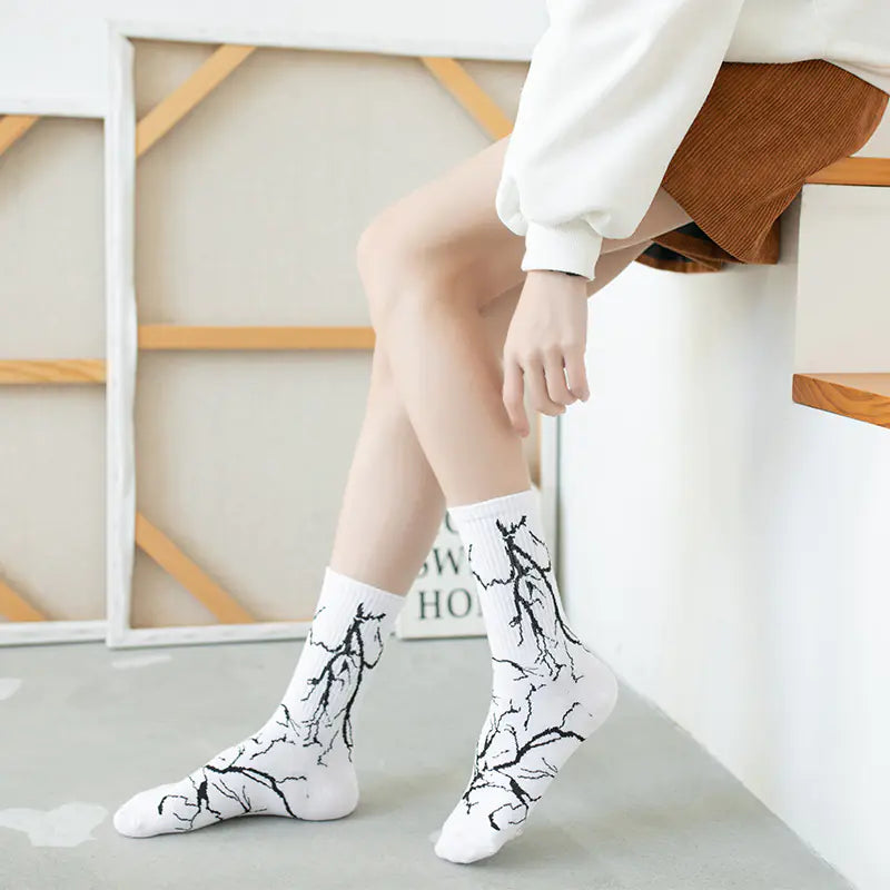 Korean Harajuku Hip-Hop Style Lightning Skateboard Socks