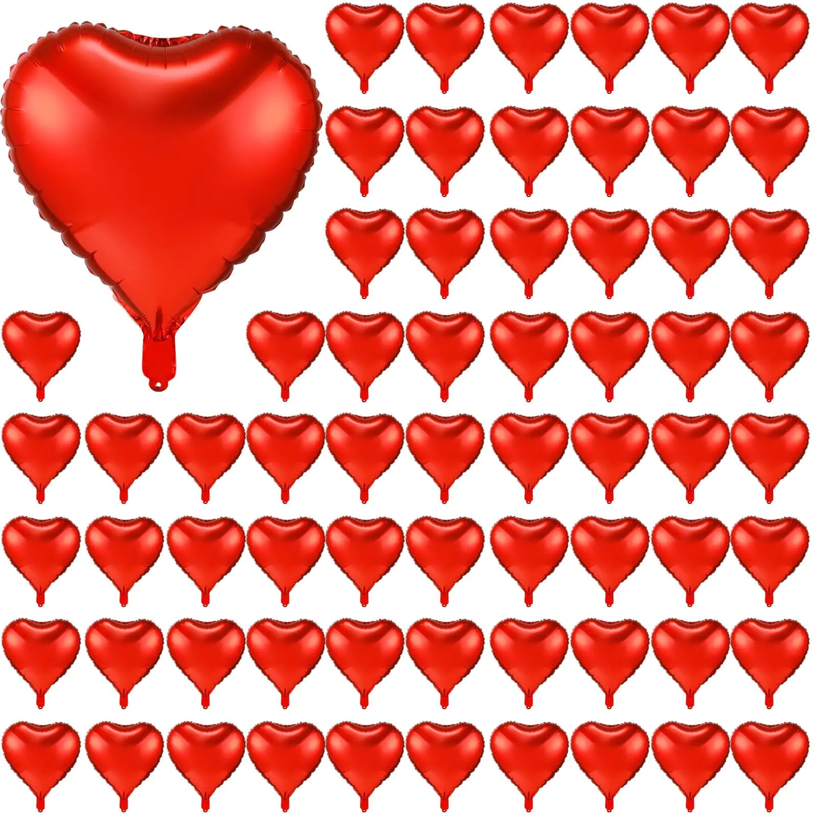 Lunmon 80 Pieces Large Heart Foil Balloons 18" Valentines Day Balloons Red Heart Shaped Balloons for Valentines Day Decorations Romantic Night Proposal Wedding Anniversary Valentine Party Decor