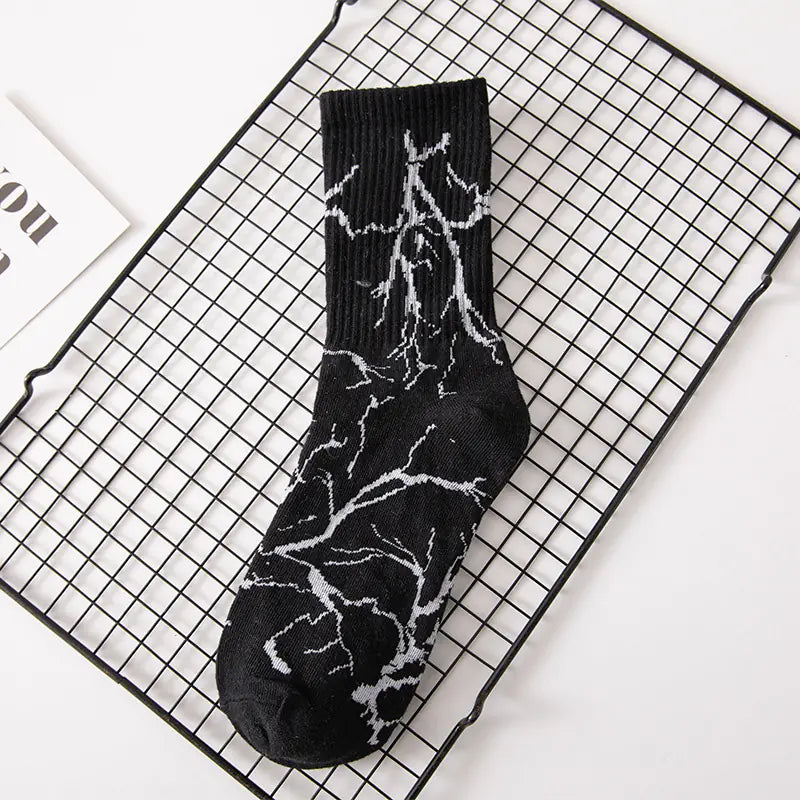 Korean Harajuku Hip-Hop Style Lightning Skateboard Socks