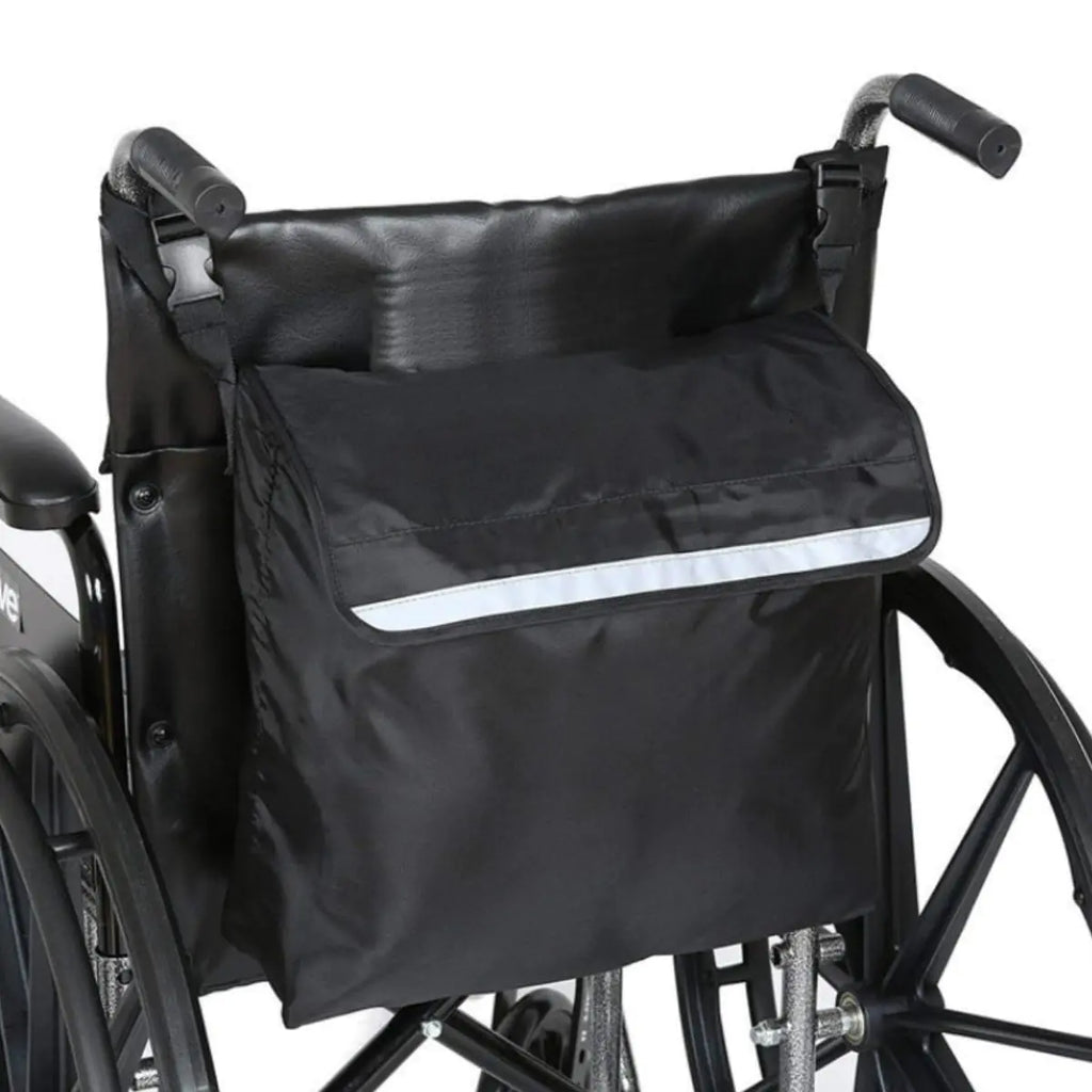 HOUSON Wheelchair Pouch Bag Waterproof Wheelchair Backpack Pockets Wheelchair Bags to Hang on Back Rollator Bag Carry Accessories Storage Bag